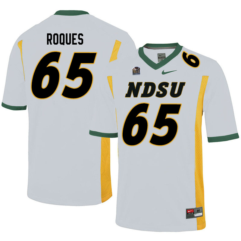 Men #65 Loshiaka Roques North Dakota State Bison College Football Jerseys Sale-White - Click Image to Close
